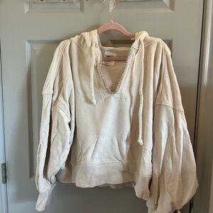 Cream Aerie hoodie with gold details